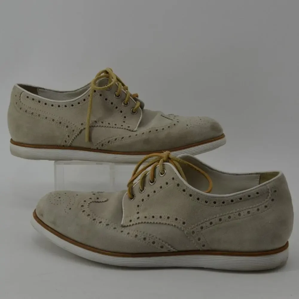 Santoni Wingtip Men's Size 10.5 Oxford Lace Up Preppy Beige